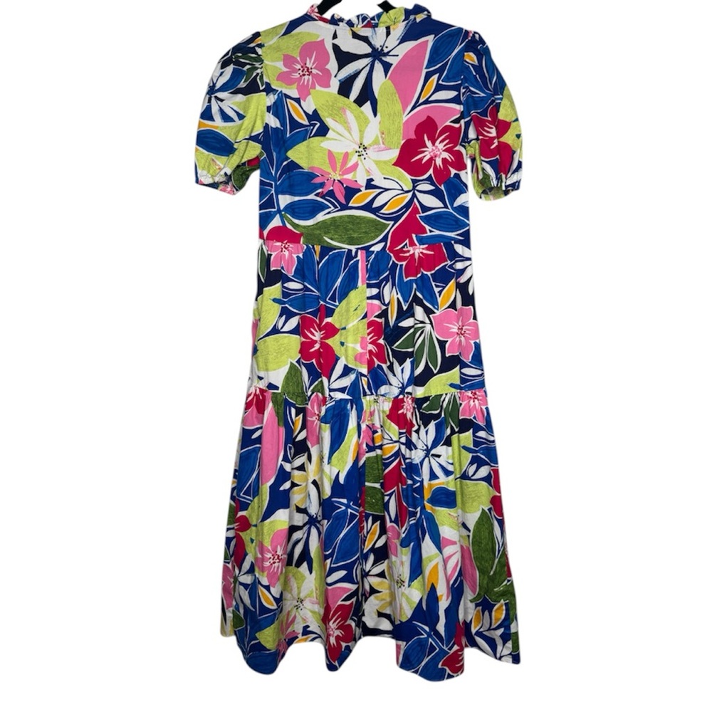 Donna Morgan women's 6 midi floral artsy dress cocktail office tropical - Picture 4 of 6